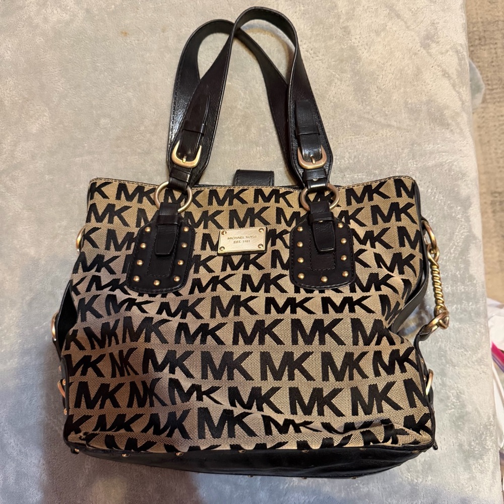 Michael‎ Kors Black and Brown MK Logo Tote